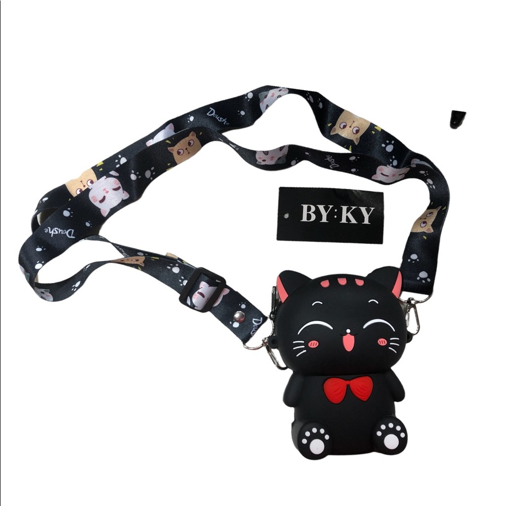 Cat wallet with strap